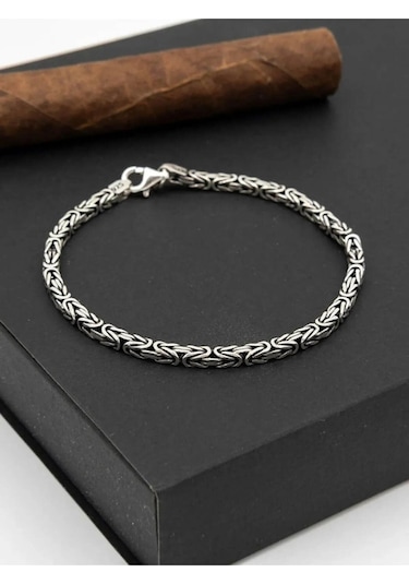 Modagümüşevi 925 Ayar Gümüş Kral Bileklik