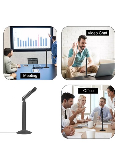 Mufunye Kubite K24 120 Döndürülebilir Masa Mikrofonu 3,5 Mm Jak Stüdyo Stereo Kayıt Masa Kondenser Mikrofonu Mikrofon