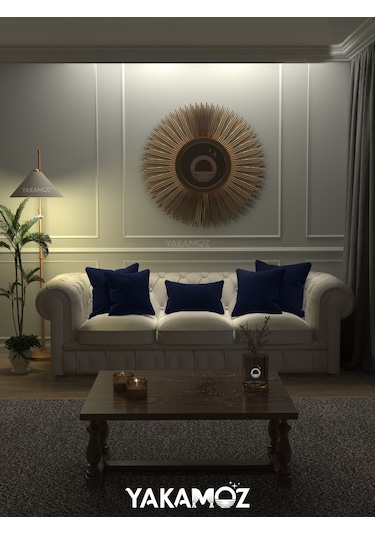 Lacivert Kırlent , Yastık Kılıfı Kadife Görünümlü Velvet Touch Serisi Lacivert