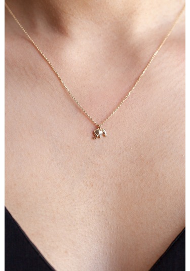 14 Ayar Altın Fil Kolye 42 Cm