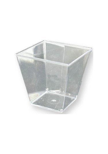 50 Adet Kübik Prizma Magnolya Tatlı Kasesi Kapaksız 200cc