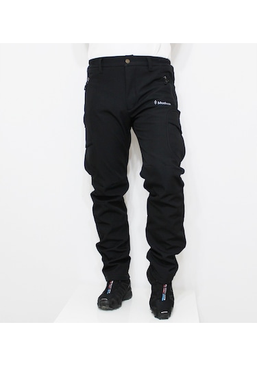 Mudwill Softshell Kargo Cepli Kışlık Pantolon-Siyah