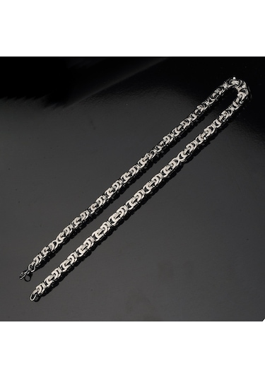 Yeni Model Desenli Erkek Kolye Çelik Zincir Takı Aksesuar K24 T5 Çelik