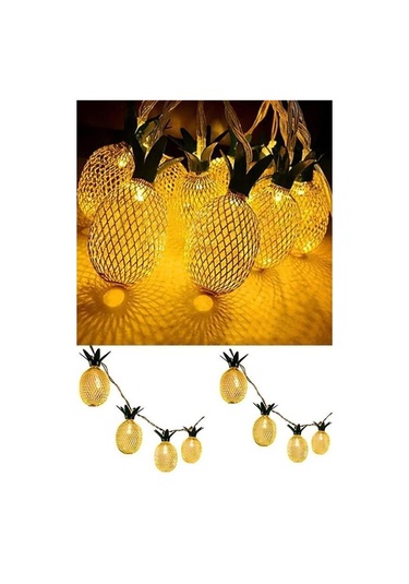 Buffer Dekoratif Pilli Pineapple Ananas Pilli Şerit Led Işık 1 Metre -m11 Sarı