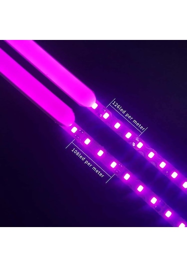 Ikinci Nesil Mor Difüzör 5 Metre 6mm Neon Led Silikon Şerit Kapağı Led Şerit İçermez Mor