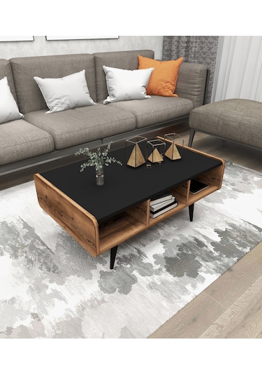 Arnetti Line Modern Salon Sehpası Orta Sehpa Lidya Siyah