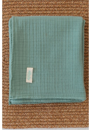 Organik Pamuk Ekstra Yumuşak 4 Katlı Müslin Battaniye Çağla Yeşili 85x100 CM Çağla Yeşili