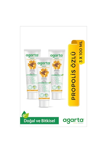 Agarta Doğal Propolis Özlü Diş Macunu 3 x 100 ML