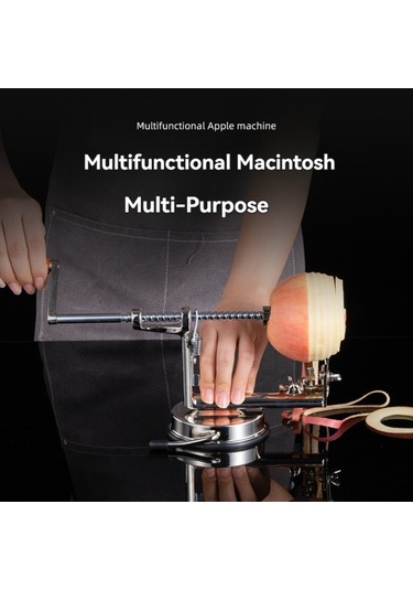 Geeroyoo El Elektrikli Olmayan Elma Soyucu, Çekirdek Kaldırıcı Ve Dilimleyici 3'ü Bir Arada, Paslanmaz Çelik, Vakum Emici Tabanlı Ev Ve Ticari Kullanım Gümüş