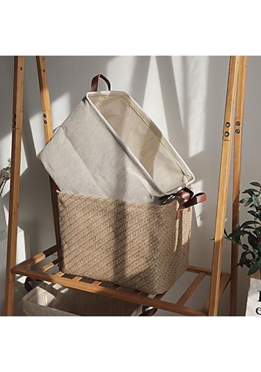 Novahub 5 Çamaşırhane İçin Depolama Sepeti Dekoratif Yoğun Dikişler Kumaş Kirli Giysiler Sepeti Diğer