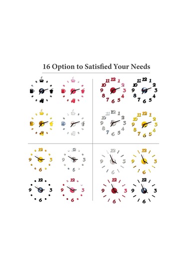 Jeehugo Kırmızı Desenli Rakamlı Akrilik Duvar Saati - 40cm Dıy Montajlı, Aa Karbon Pil İle Çalışır Pil Dahil Değil Kırmızı