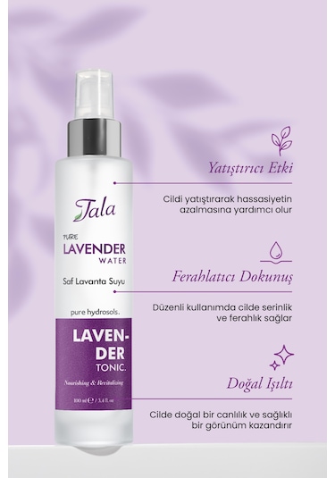 Tala Lavanta Suyu %100 Saf Ve Doğal Canlandırıcı Ve Besleyici Etkili Tonik Lavanta Hidrosolü 100 ML