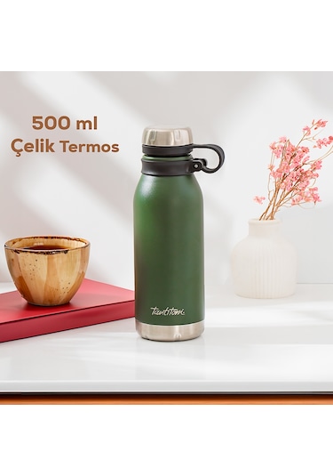 Porsima Çift Katmanlı Ka-036 Koyu Yeşil Paslanmaz Çelik Termos