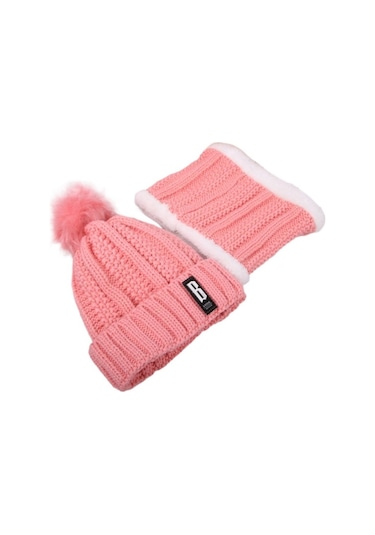 Kadife Kaplamalı Yünlü Kışlık Şapka Ve Eşarp Seti - Öğrenciler İçin Bisiklet Kullanımına Uygun, Soğuk Hava Geçirmez Örme Başlık Ve Boyunluk Takımı Beyaz