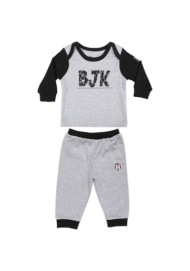 Beşiktaş Uzun Kol Bebek Eşofman Takım Gri