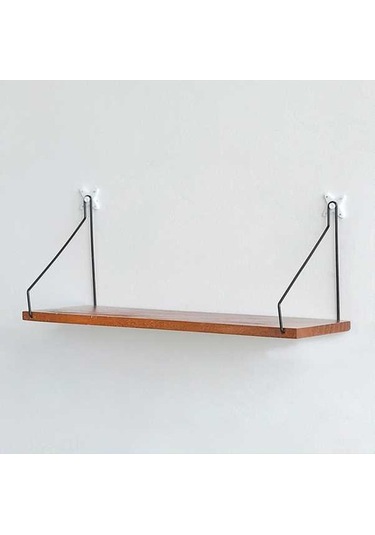 Ulzyvf Ahşap Ve Metal Duvara Monte Raf - Çok Amaçlı Dekoratif Depolama Ünitesi Kahverengi Kahverengi