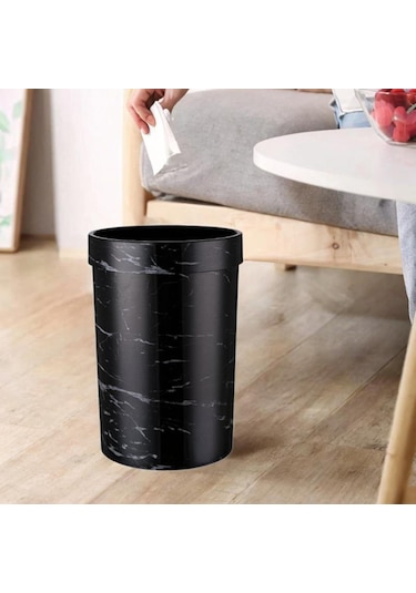 Suntek Çöp Kovası Banyo Oturma Odası 18cmx29.5cm-siyah Siyah