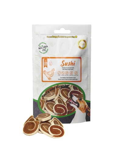 Eco Natura Pet Sushi Yumuşak Tavuk Etli Yuvarlak Yetişkin Köpek Ödülü 100 G