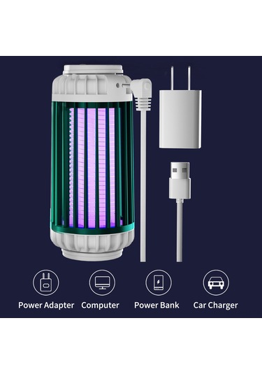 Aubyhe Gri Usb Şarjlı 1200mah Sessiz Elektrikli Mus Derleyici Işık - Duvar/masa Üstü Montajlı, Mus Öldürücü Ve Islak Işık Modu, 2022 Yeni Model