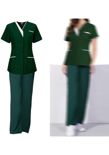 Dolıty Kadın Scrubs Estetisyen Güzellik Salonu Yeşil