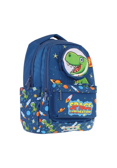 Elatae Su Geçirmez Kumaş Erkek Çocuk Çok Gözlü Ortopedik Sırt Okul Çantası L5252 Lacivert