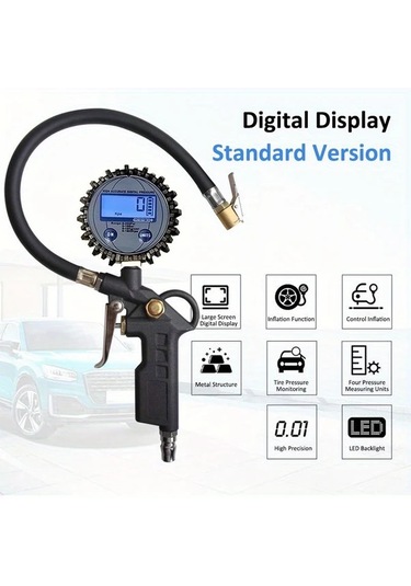 Xuweiwei Mavi-g003 Araba Suv Kamyon Karavan Icin Dijital Lastik Basinc Gostergesi Evrensel Model Hizli Baglanti Parcalari Jp Ab Abd Guclendirici Bant