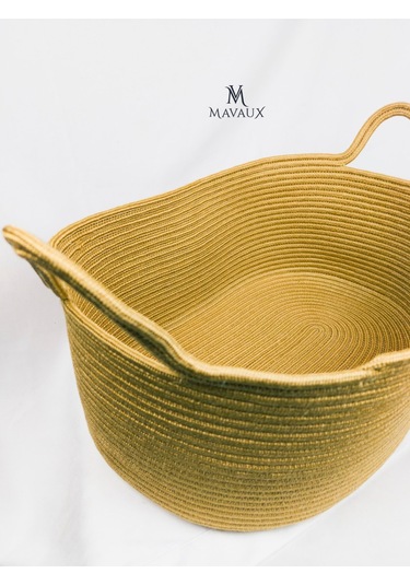 Dekoratif Jüt Saplı Hasır Sepet Bej 20x30x50 Cm, Ipli Oyuncak Sepeti, Doğal Ipli Havlu Sepeti Jüt