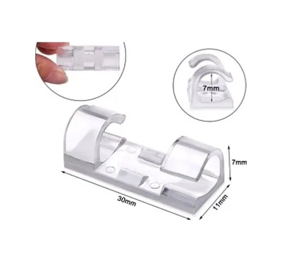 20&amp Apos Li Yapışkanlı Kablo Sabitleyici Şeffaf Klips 4741