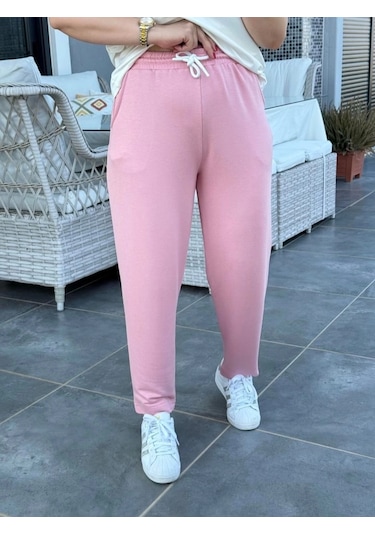 Defymoda Kadın Kristal Kumaş Garnili Cep Detaylı Ikili Takım Pembe
