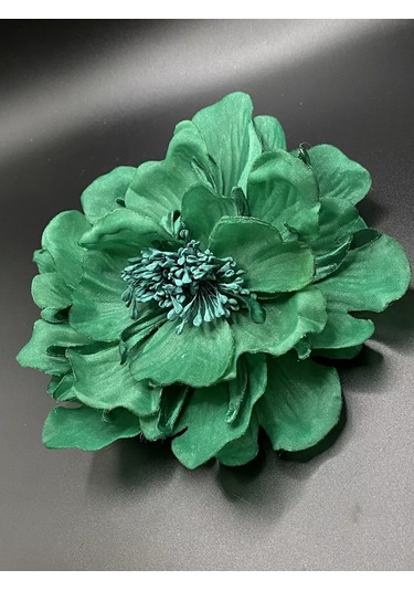 Amely Rid Kumaştan Büyük Çiçek Fiyonk Broş Tokalı 256857495 Yeşil