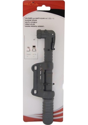Rectus Mini Bisiklet Pompası Siyah 22cm