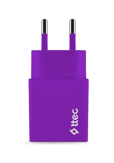 Ttec Smartcharger Seyahat Şarj Aleti 2.1A + Type-C Kablo Mor - 2S