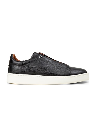 Deery Erkek Hakiki Deri Siyah Gizli Bağcıklı Sneaker - 04444msyhe02