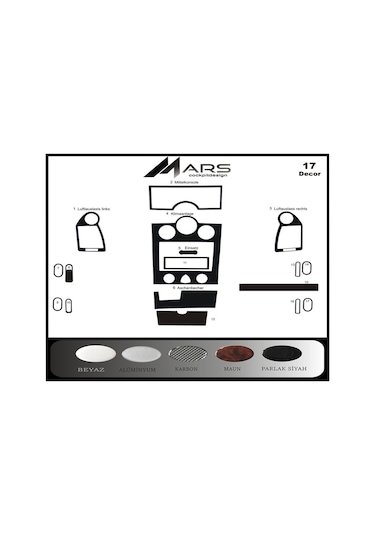 Renault Megane 2 Konsol-torpido Kaplama Digital Klima 2003-2009 17 Parça Seçenekler