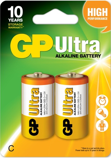 Gp G-tech Lr14 Orta Boy Ultra Alkalin Pil 2'li Paket Gp14au-u2 C Boy