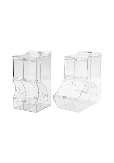 Pazly Pratik Otomatik Evcil Hayvan Besleyici, Şeffaf Plastik, 14x8x7cm, Kırmızı İçin Hamster Ve Kemirgenler