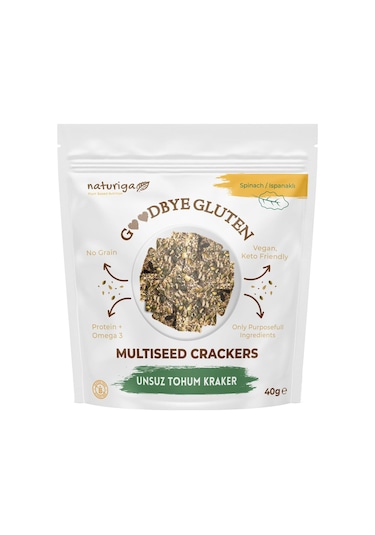Naturiga Goodbye Gluten Ispanaklı Unsuz Tohum Kraker 40 G