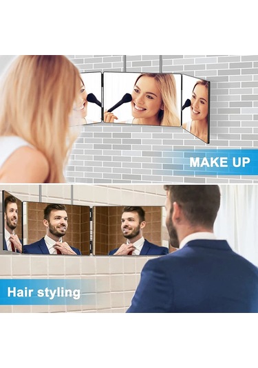 Led İle 3-way Ayna 360 Üç Katlı Saç Kesim Ayna Aydınlatma İle Diğer