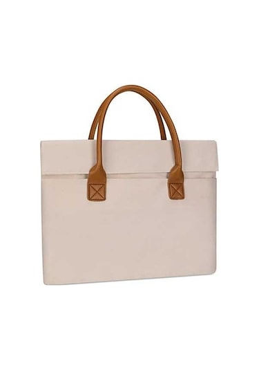 Pazly Taşınabilir Dizüstü Bilgisayar Çantası, Oxford Kumaş, Sıçrama Geçirmez, 34x24x3cm, Bej Renk, İş Ve Okul Kullanımı İçin Bej