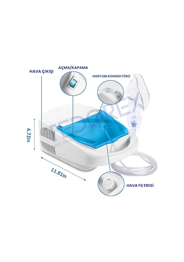 Tedorex Kompresörlü Nebulizatör Seti CNB69009