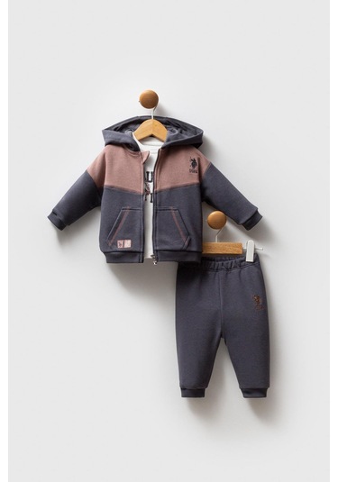U.s. Polo Assn Erkek Bebek 3'lü Takım Füme-2080 Füme