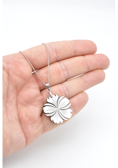 Orijinal Doğal Taş Abalon Sedef Kolye 005 Çok Renkli