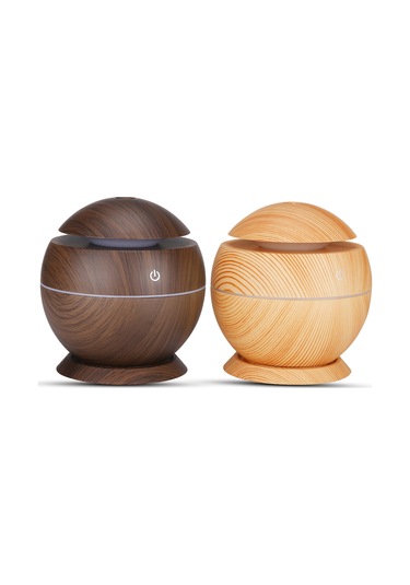 Tenfowee Renkli Led Işıklı Ahşap Desenli Usb Nemlendirici, Ofis Ve Ev İçin Aromatik Hava Temizleyici