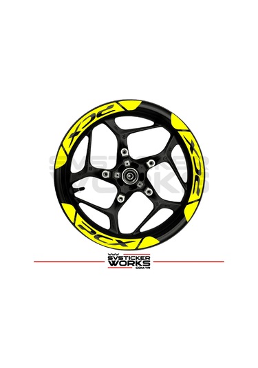 Honda Pcx Jant Şeridi Geniş Sticker Dıştan İçe Kaliteli Yüksek Yapışkanlı Sticker Sarı