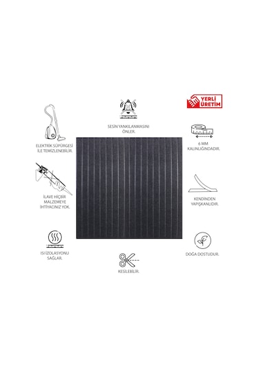 Tink Akustik Ve Dekoratif Lambiri Desenli Keçe Panel 2adet/0,81m² Ant