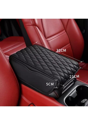 Siyah Seametal Araba Kol Dayama Minderi Pu Deri Bellek Köpük Merkezi Konsol Kol Dayama Kapağ 2 Depolama Cepler Kol Kolçak 54156291