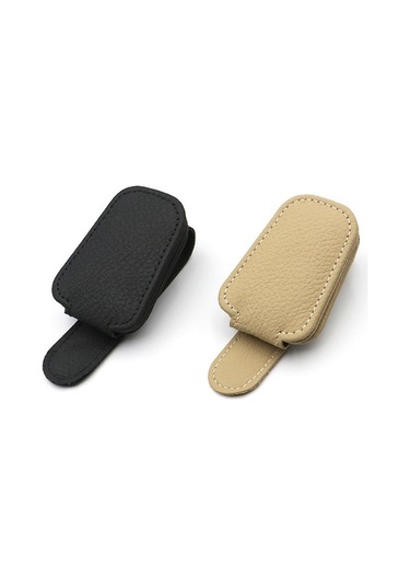 Yulong Ximistore9 Araç Güneşlik Gözlük Askısı - Tam Deri Kılıf Gri