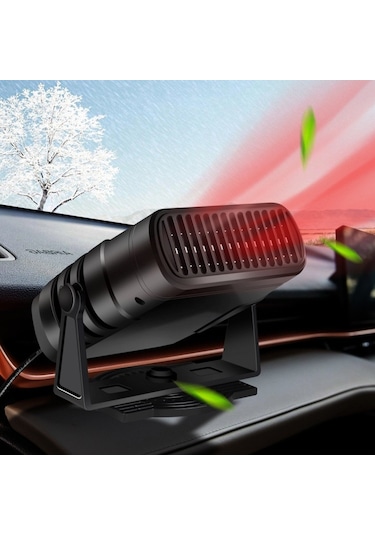 12v Siyah Araba Isıtıcısı Soğuk Ve Sıcak Rüzgar Buz Çözücü Ve Kar Buğu Giderici