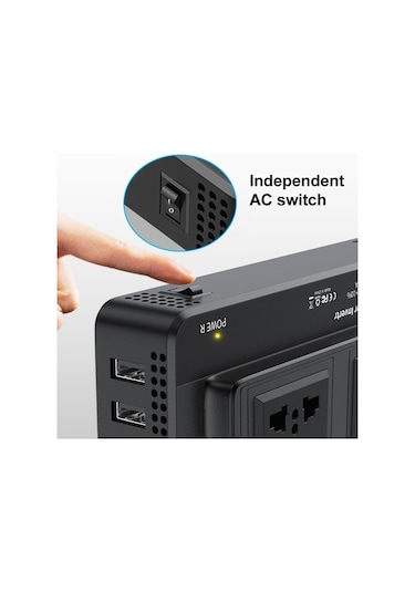 Sones Dc12v 200w Ac220v Araba Akıllı Çok Fonksiyonlu Dijital Ekran İnvertör, Ab Tak