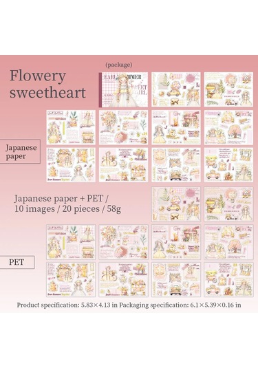 Yoofun 20 Sayfa Kawaii Karakter Çıkartma Kitabı Erken Yaz Sevgiliye Kız Yaratıcı Dıy Dergisi Malzeme Kolaj Çıkartmalar Whıte